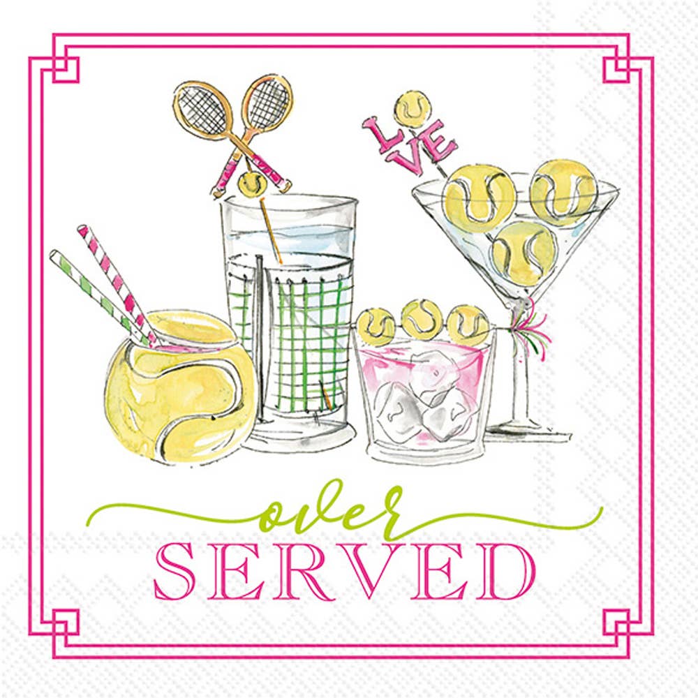 Boston International - Paper Cocktail Napkin 20 Ct Tennis Drinks Rosanne Beck