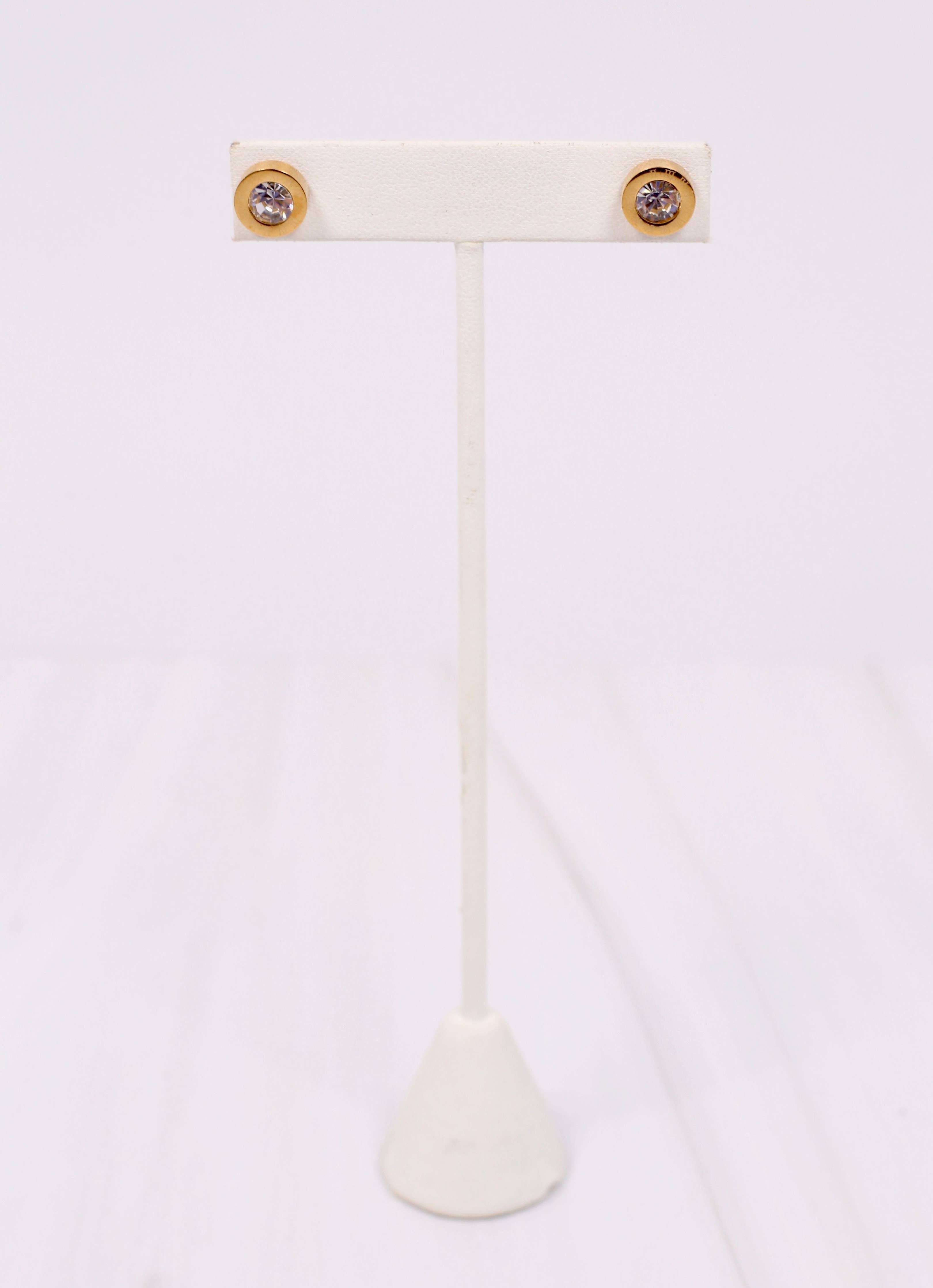 Caroline Hill - Iria CZ Stud Earring GOLD: Default