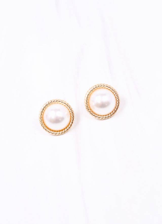 Caroline Hill - Gosling Pearl Stud Earring GOLD: Default