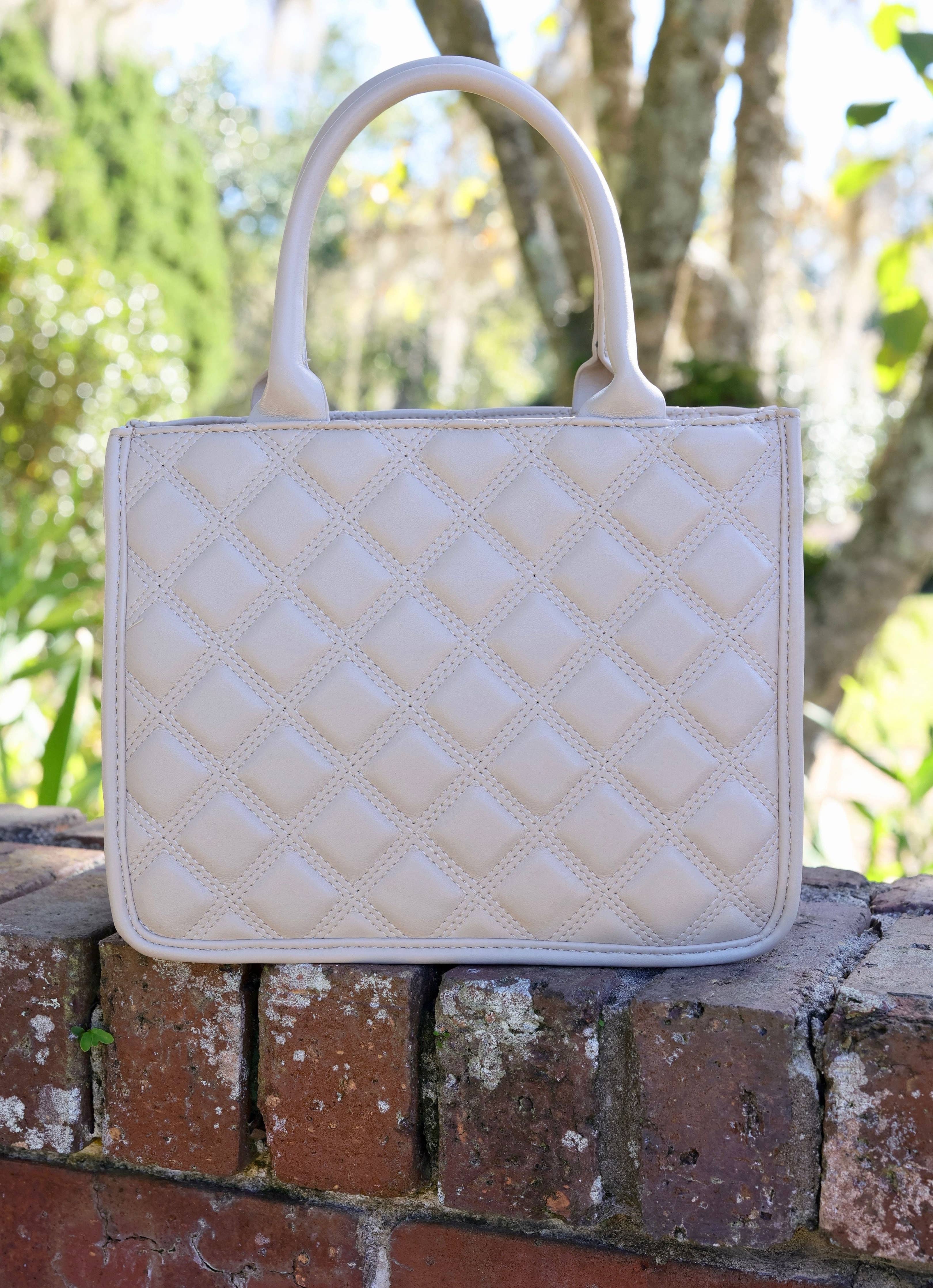 Caroline Hill - Ricky Mini Tote NUDE QUILTED DQ: