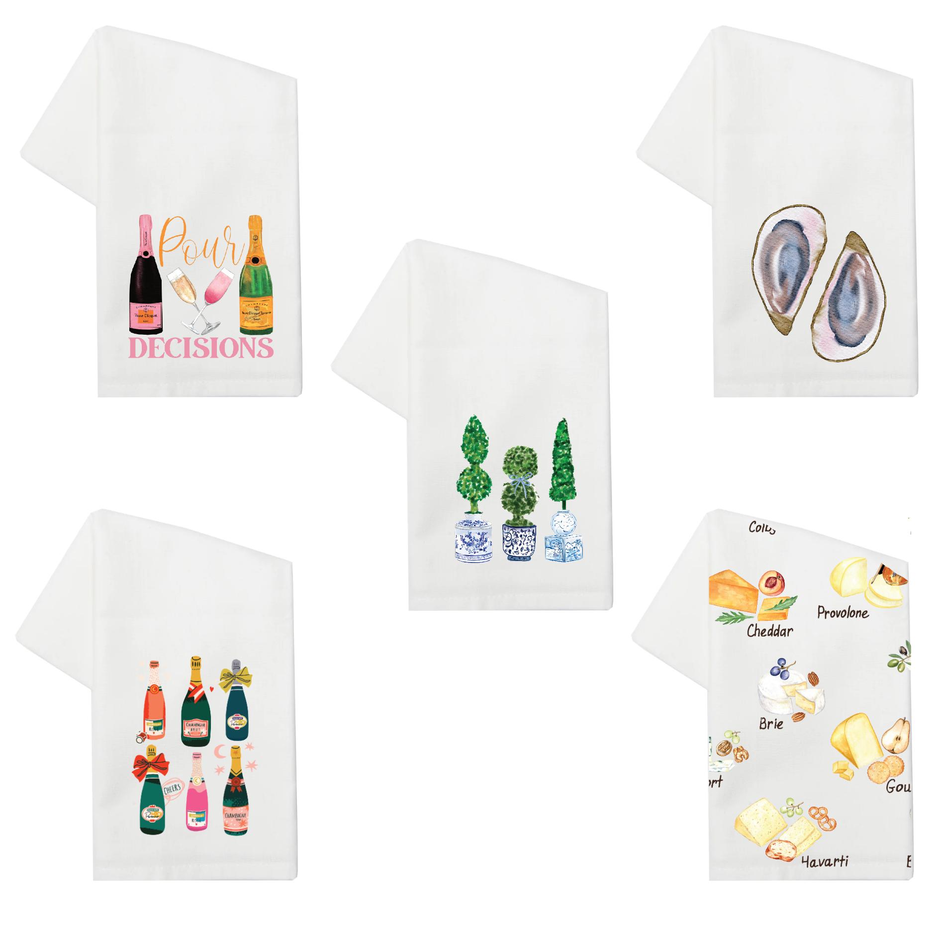 Sip Hip Hooray - Kitchen Tea Towel: Pour Decisions