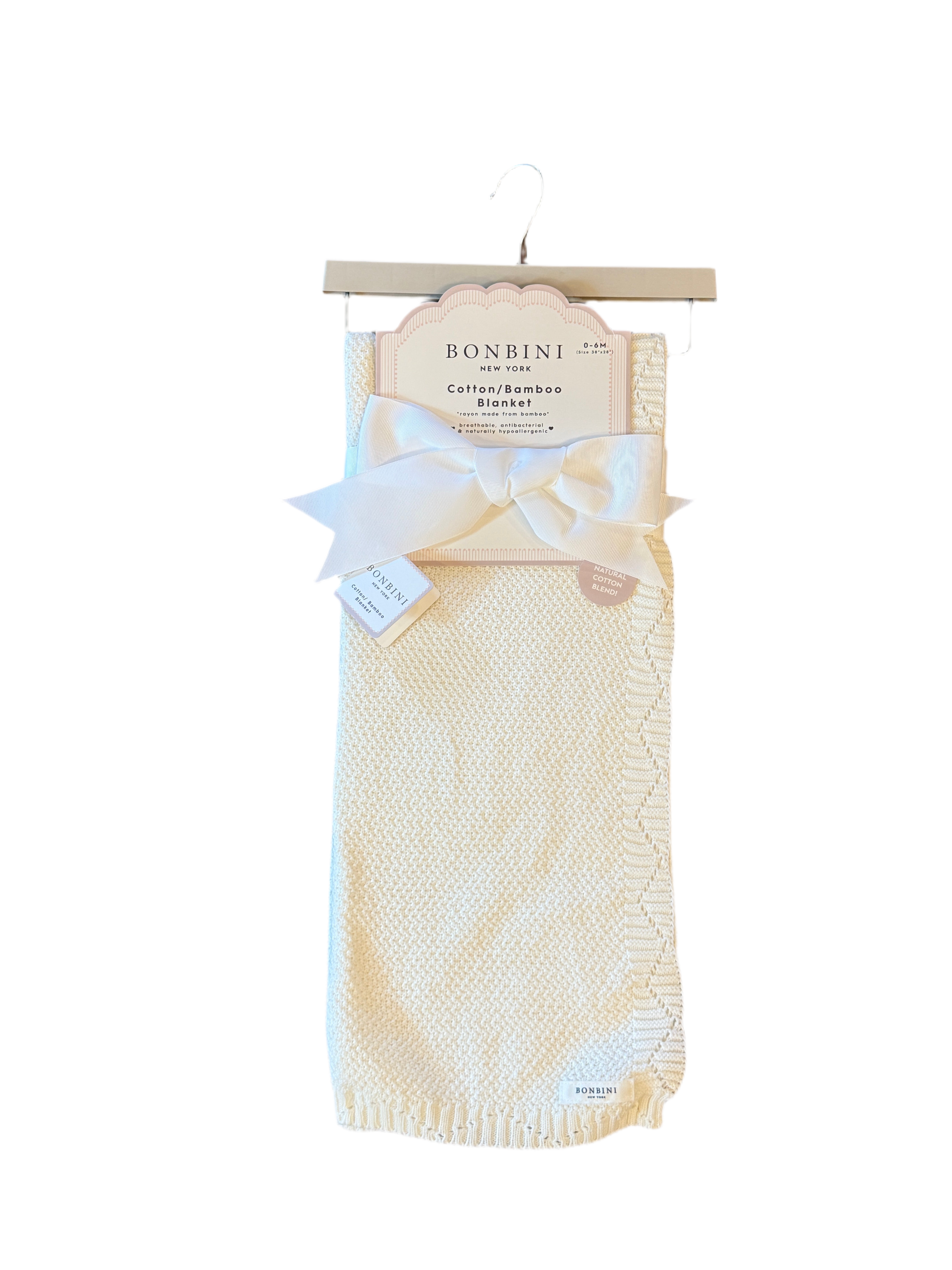Bonbini New York Cotton/Bamboo Baby Blanket – 0-6 Months Cream