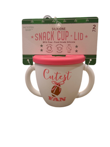 Modern Baby Football Silicon Snack Cup Pink