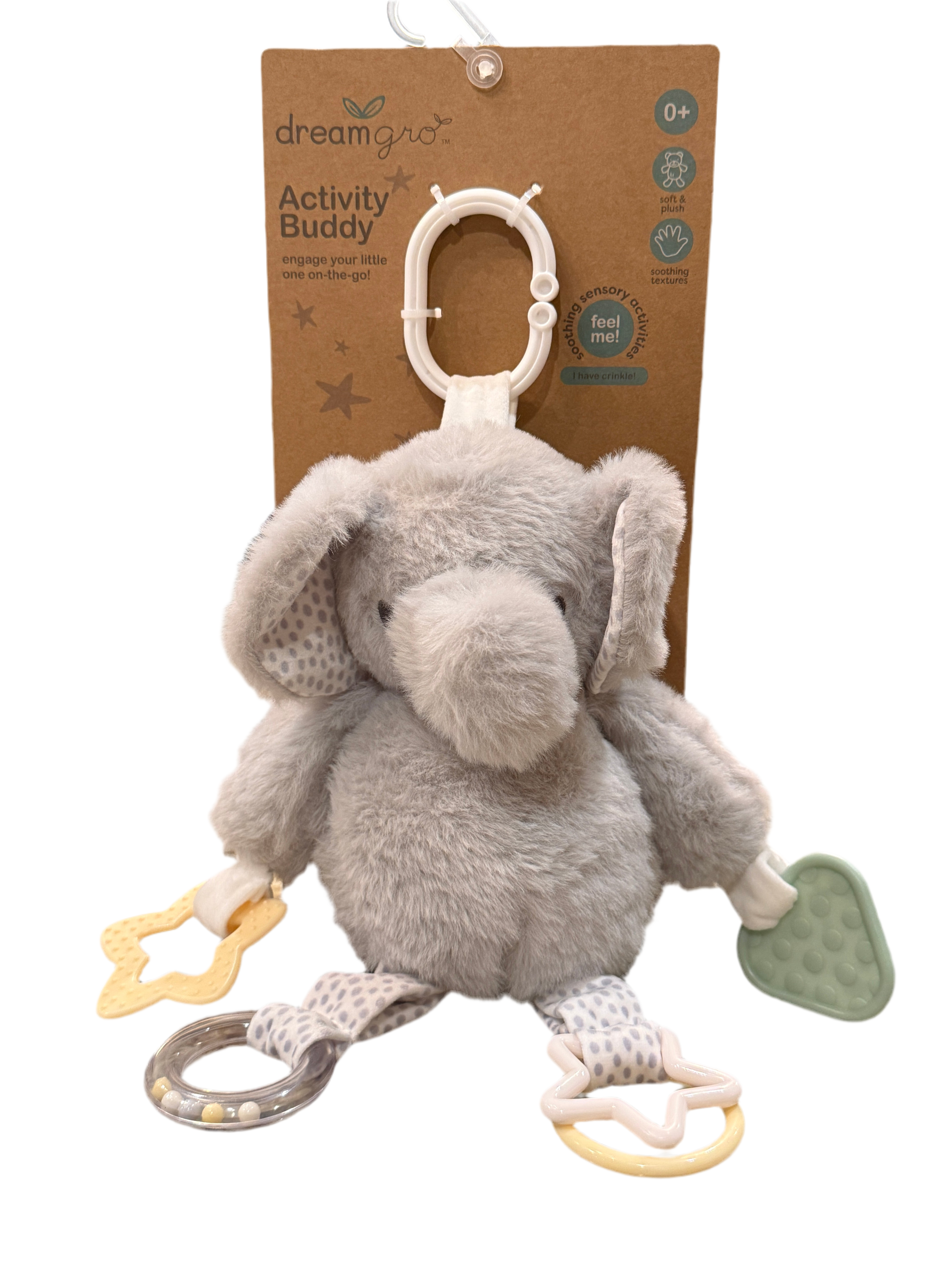 Dreamgro Grey Elephant  Activity Buddy-✨ Engage, delight, and entertain your little one on the go! ✨