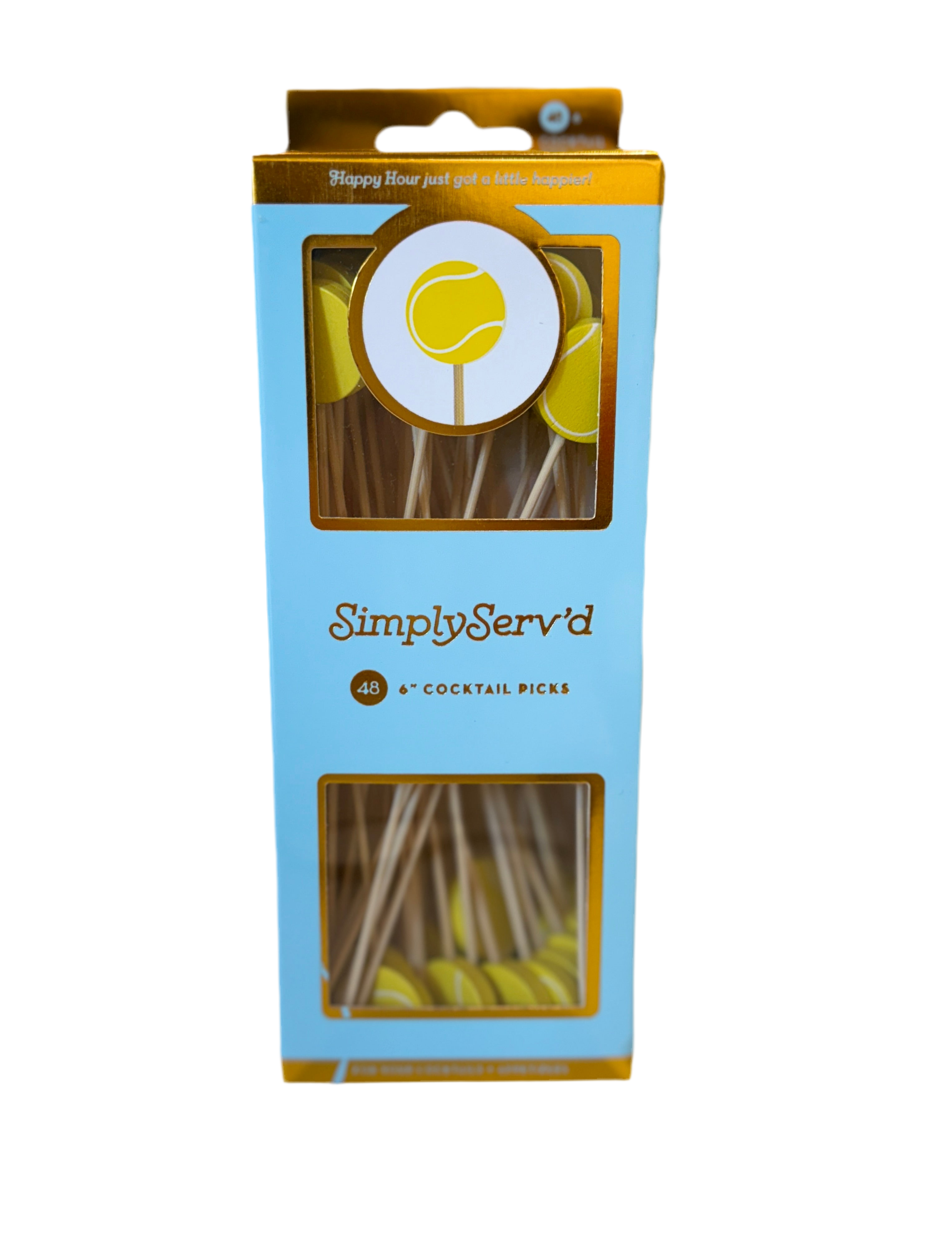 SimplyServ’d Tennis Cocktail Picks – Set of 48
