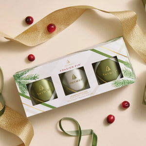 Thymes Frasier Fir Plaid Votive Candle Trio – Limited Edition