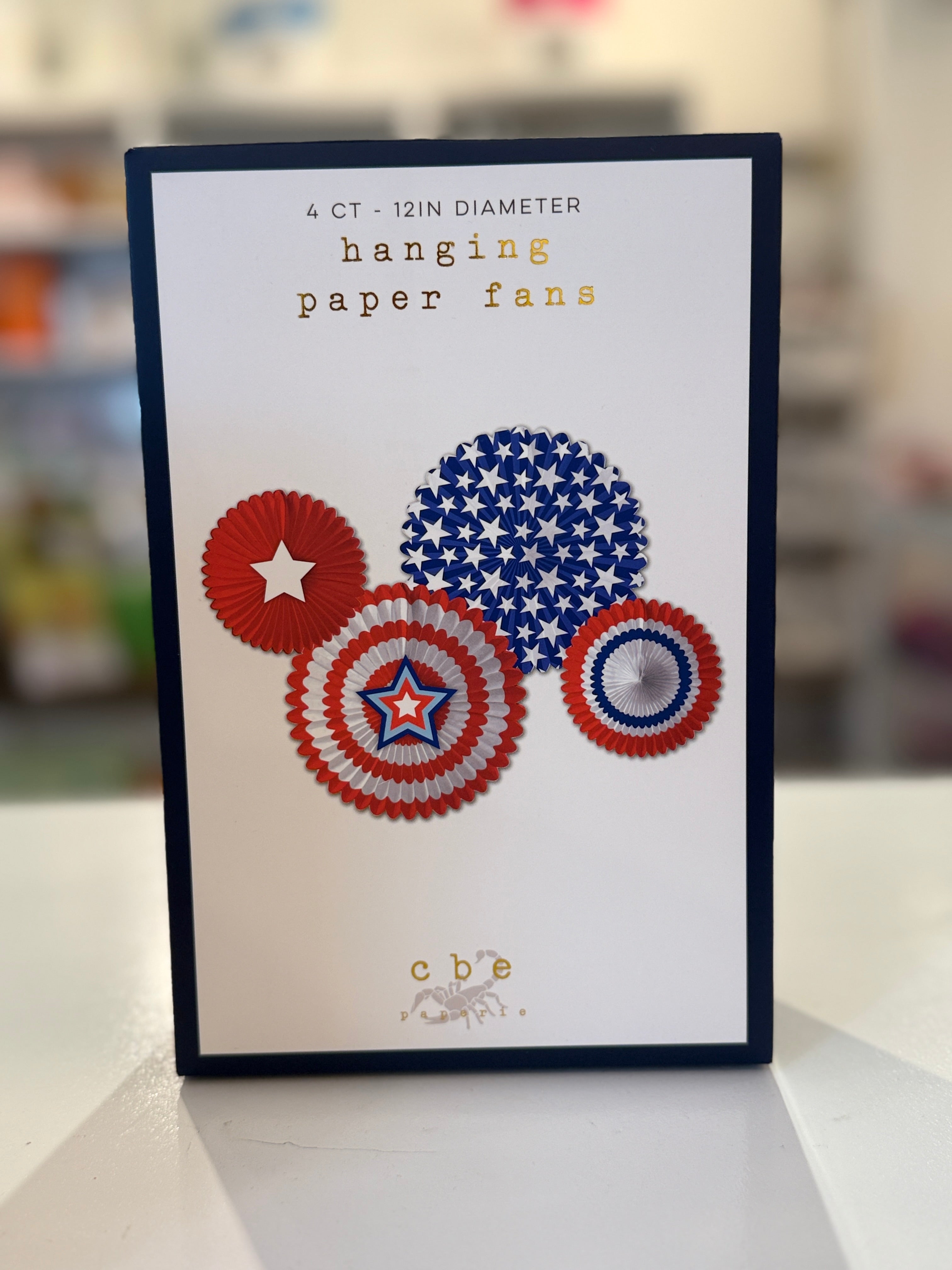 Patriotic Hanging Paper Fans – Set of 4