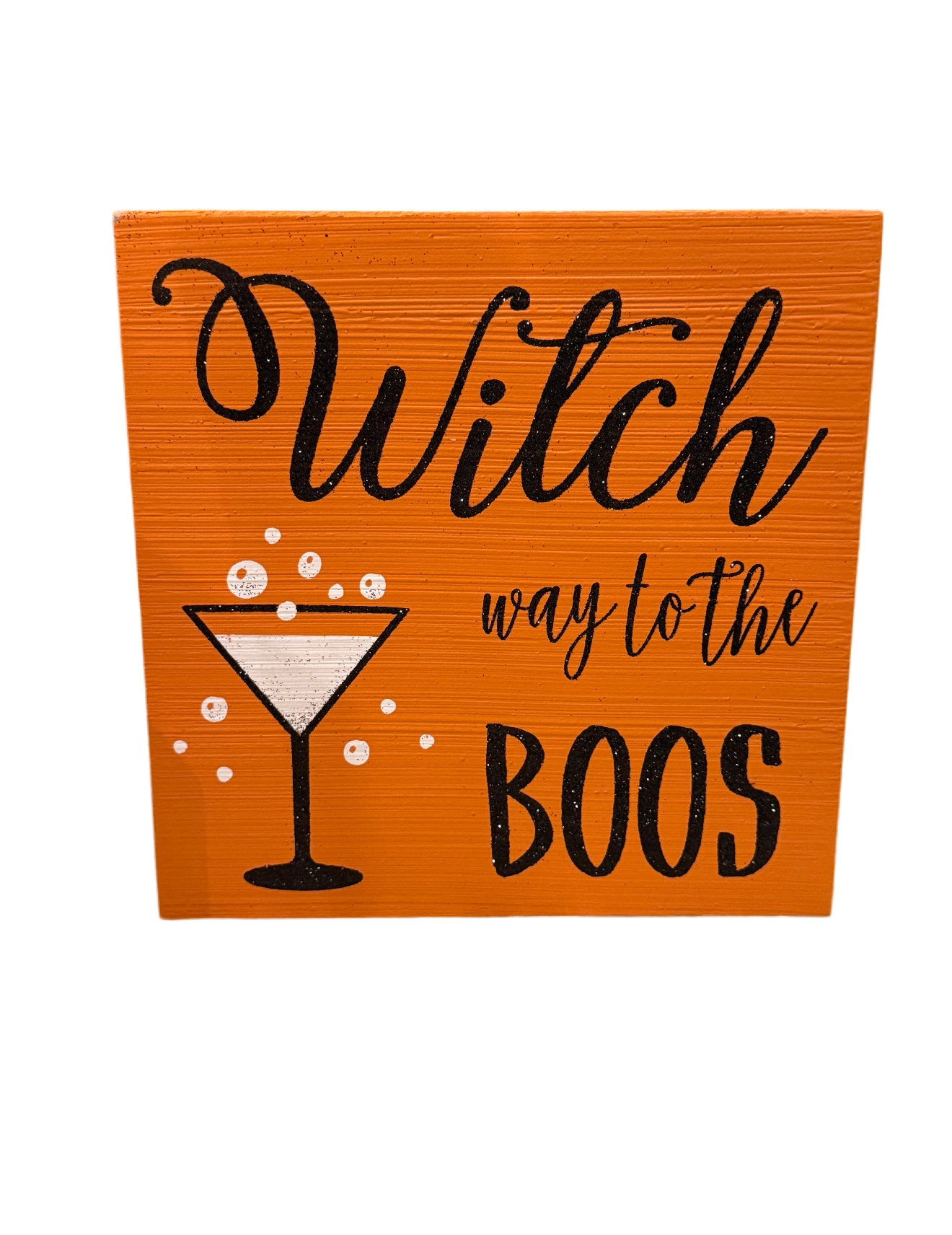 Halloween Wooden Box Sign – “Witch Way to the Boos"
