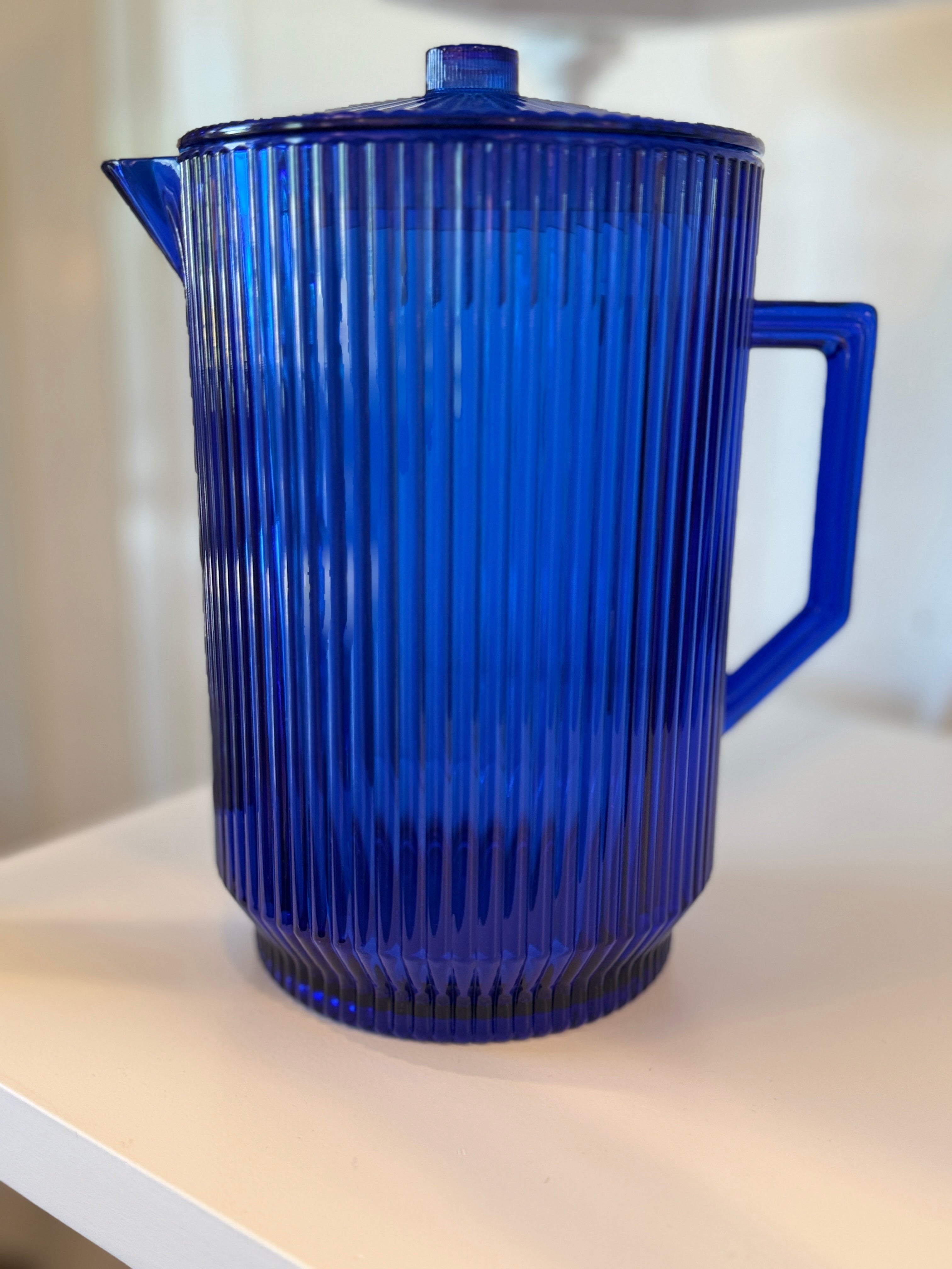 Blue Checkard Pitcher Blue Pitcher – The Sparkling Hostess