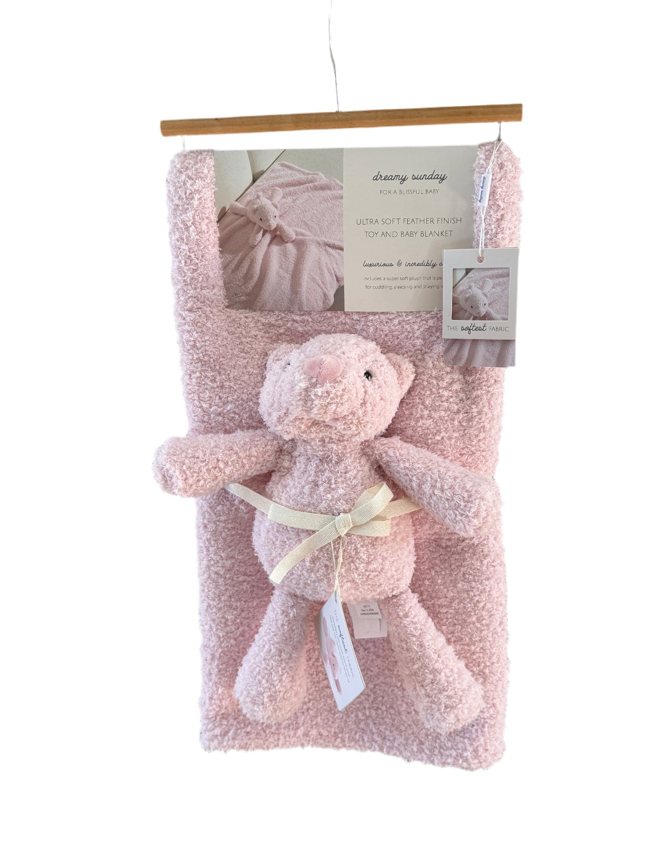 Dreamy Sunday Pink Baby Blanket with Plush Toy