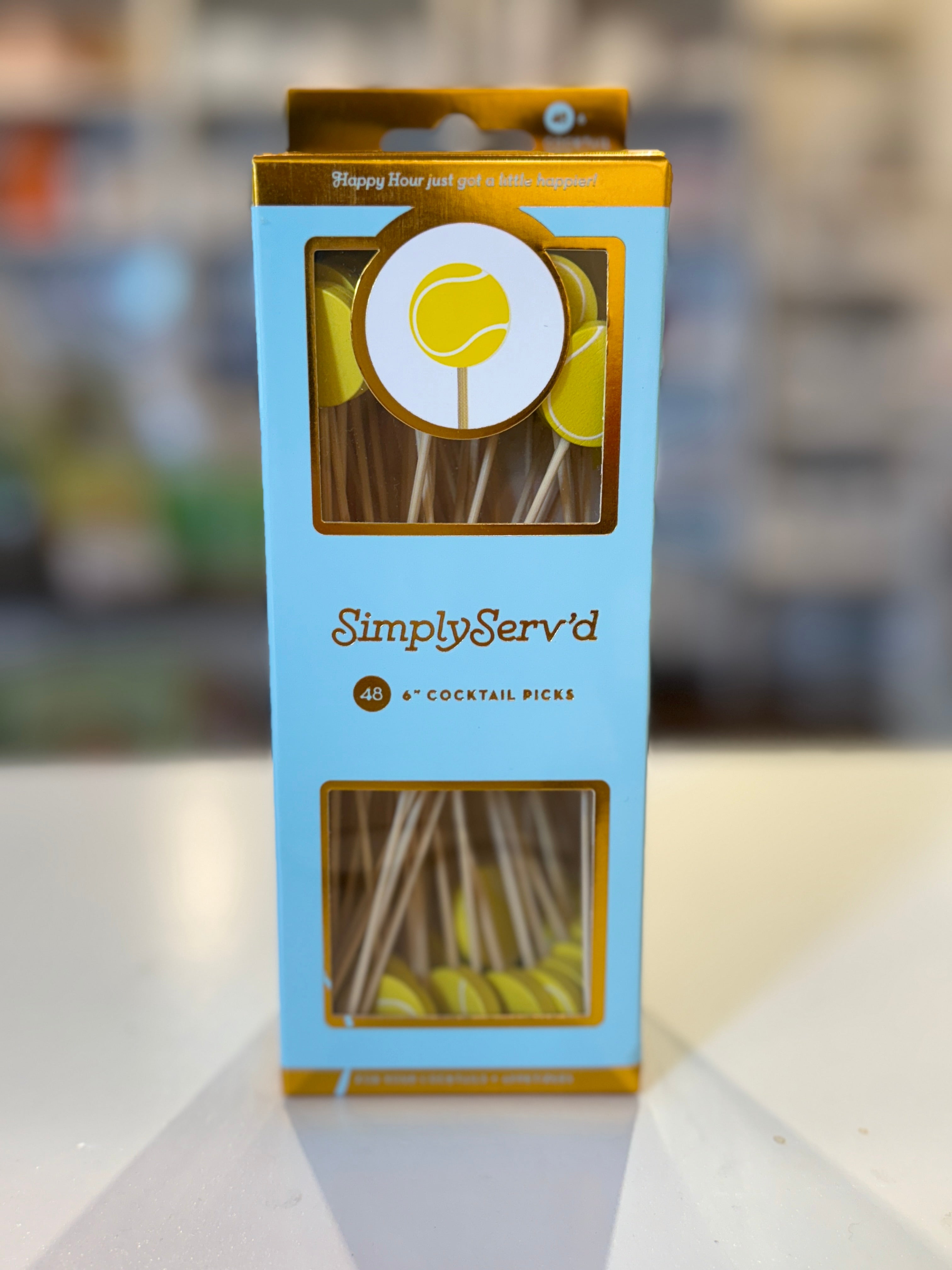 SimplyServ’d Tennis Cocktail Picks – Set of 48