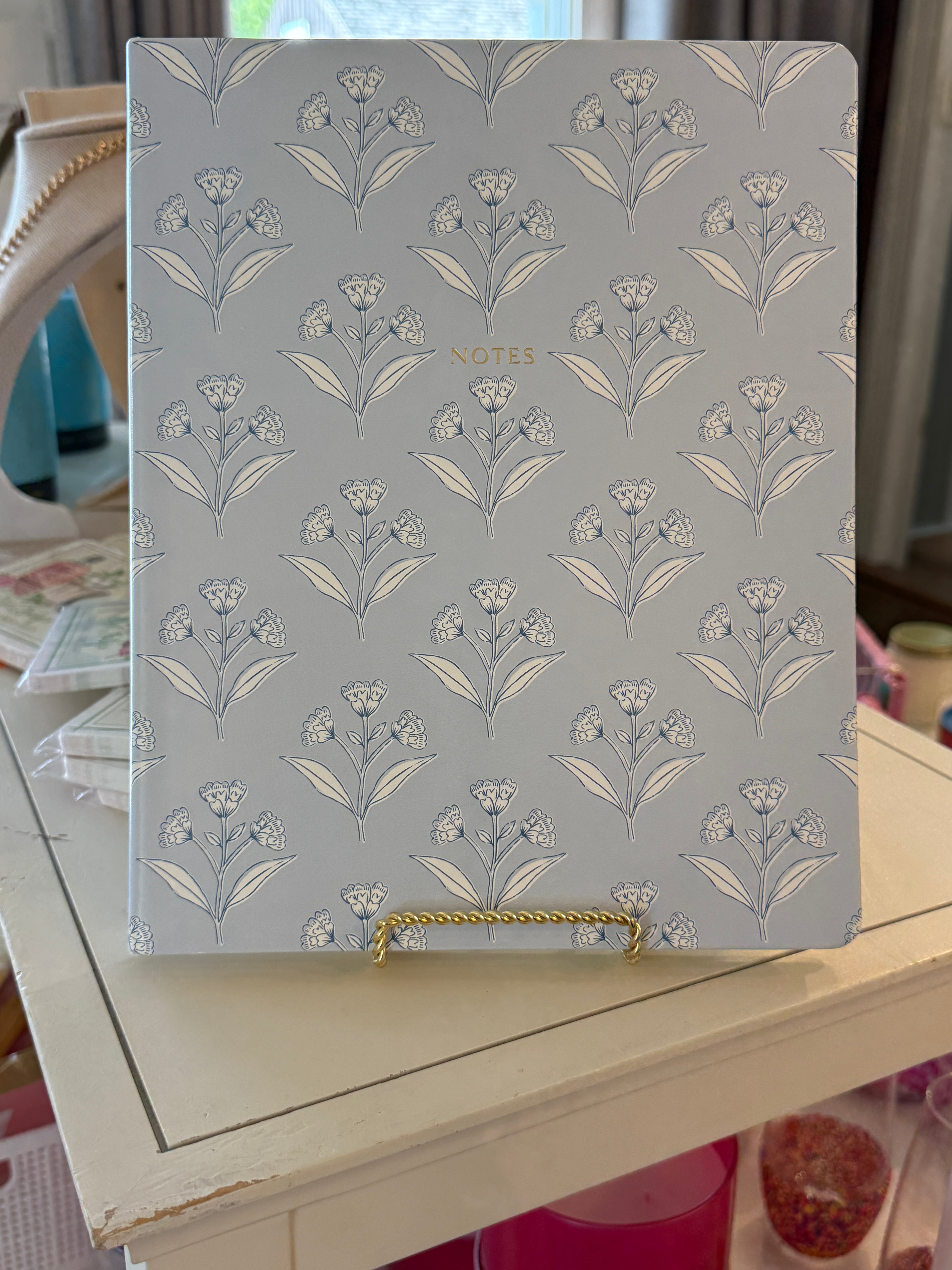 Blue Floral Gooseberry Moon Notebook
