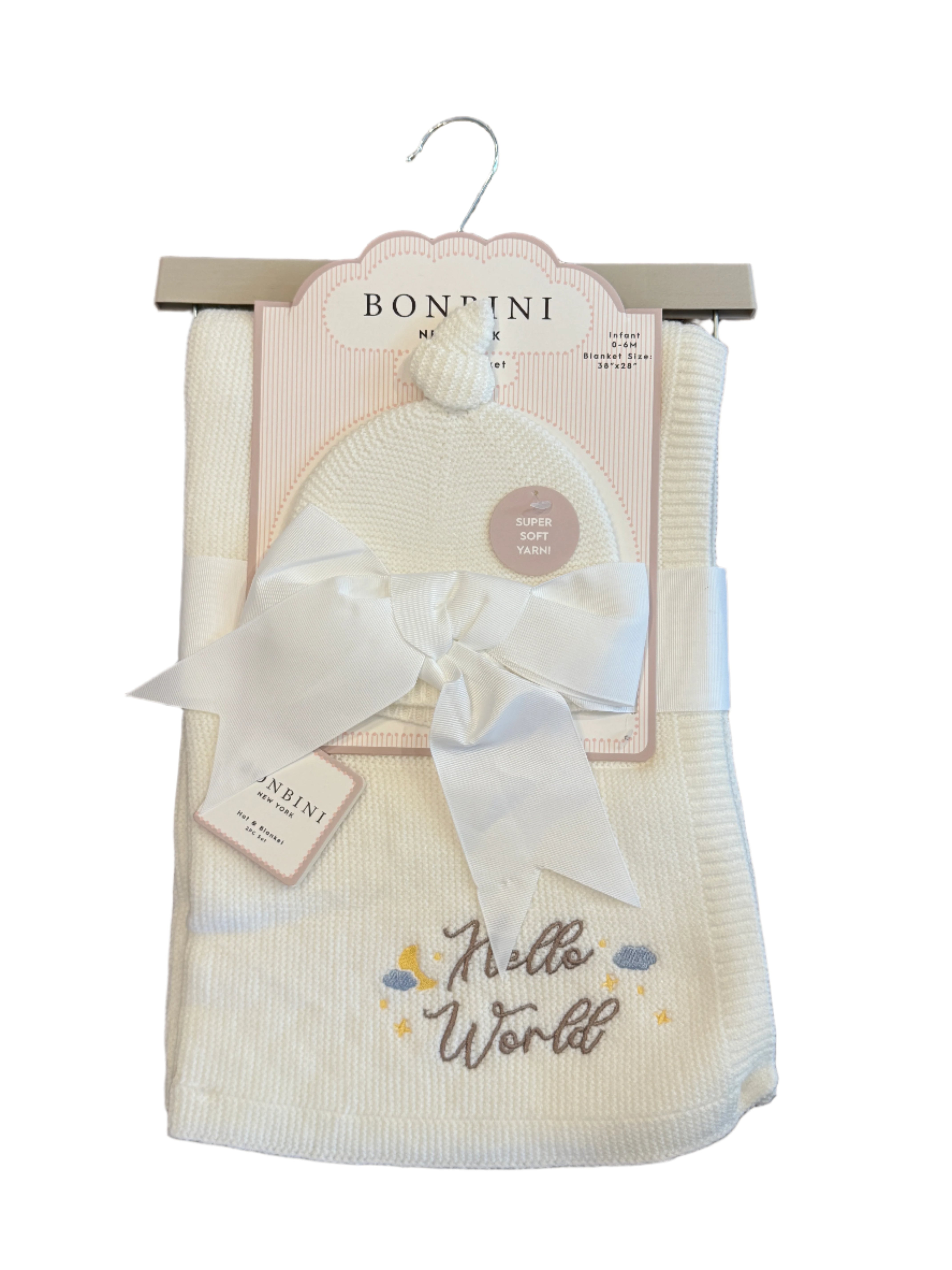 BonBini New York "Hello World" Hat & Blanket Set