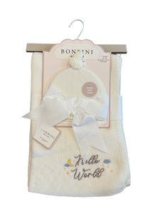 BonBini New York "Hello World" Hat & Blanket Set