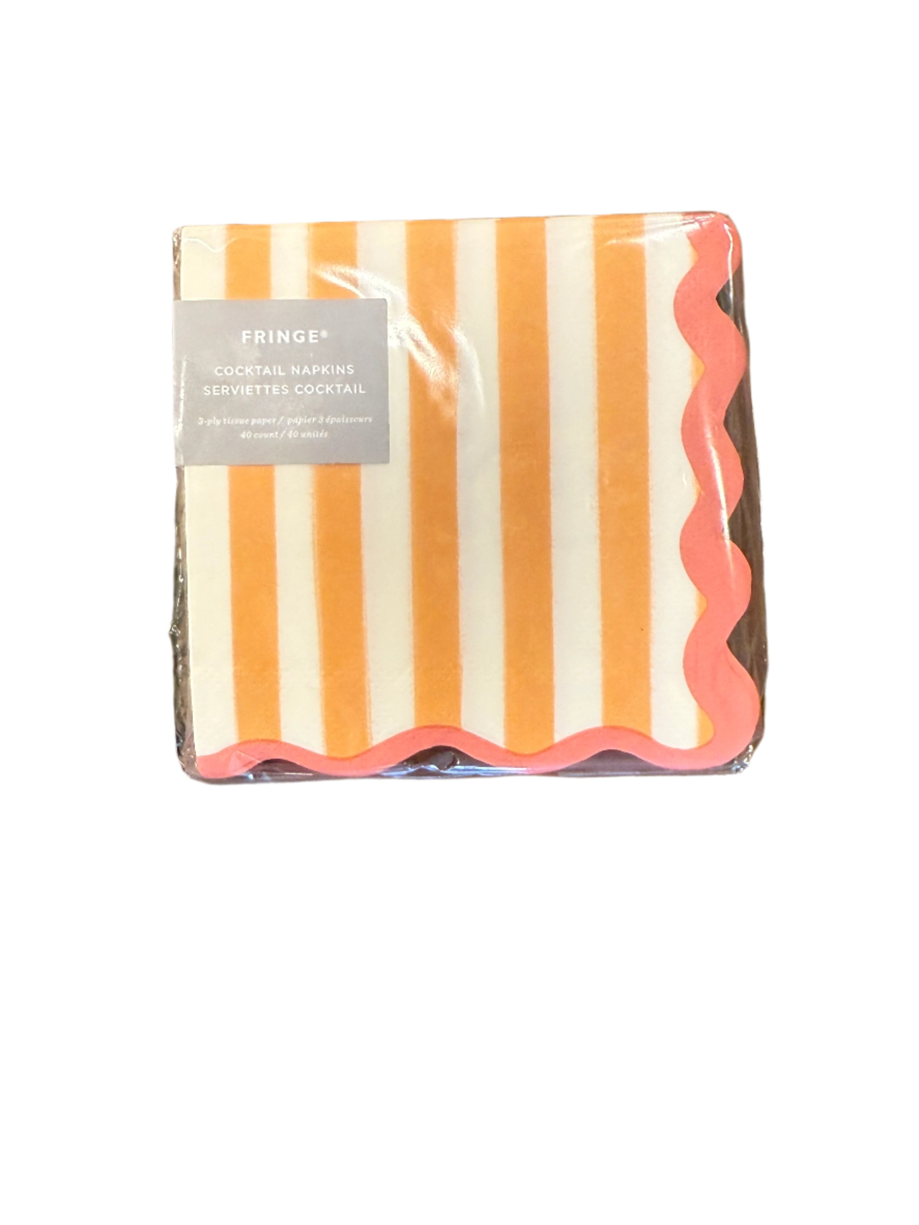 Fringe Striped Cocktail Napkins – Set of 40