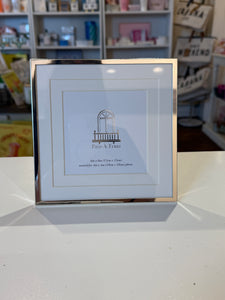 Elegant Silver Photo Frame – 6” x 6” (Matted for 4” x 4”)