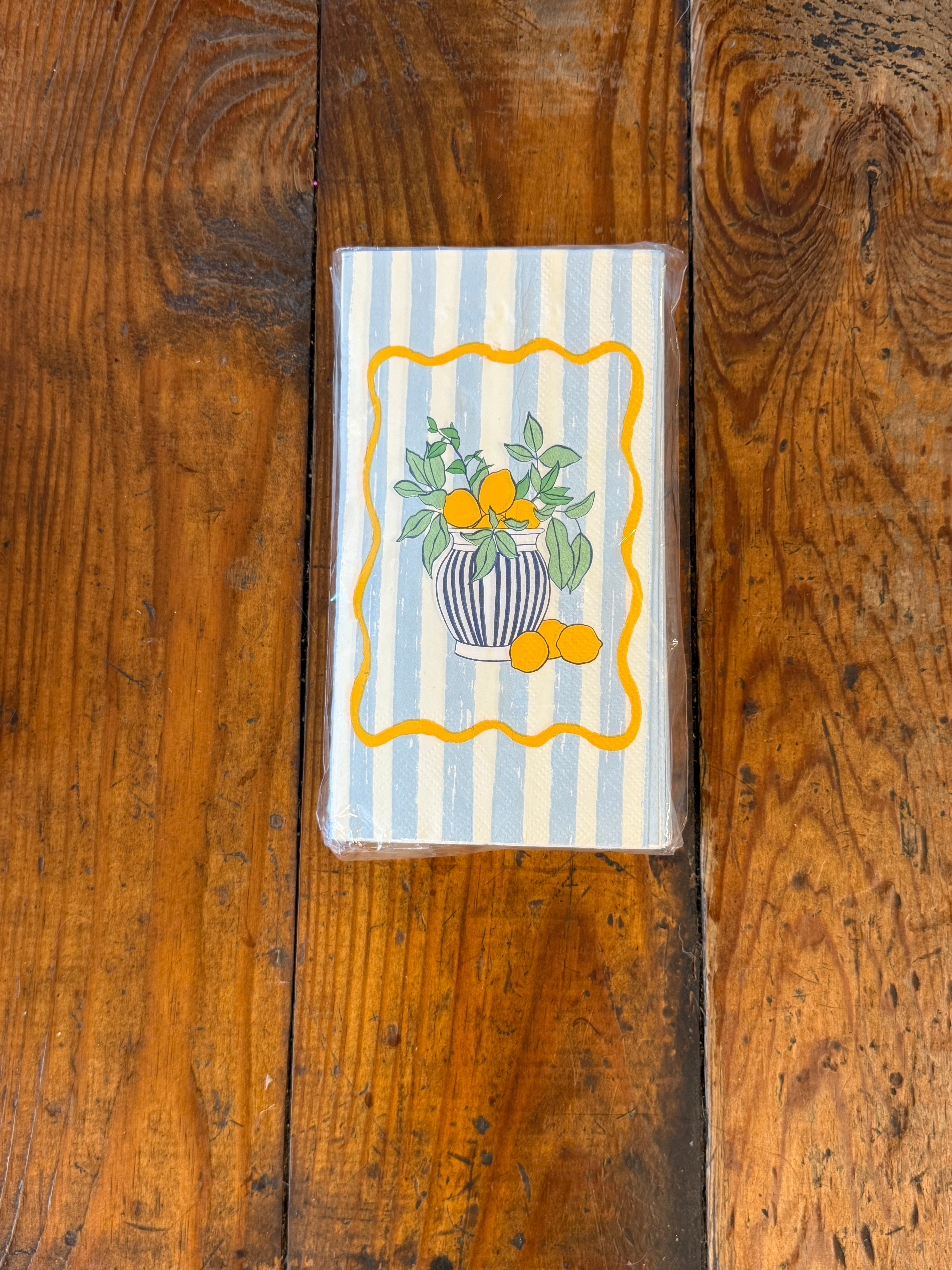 Blue & Lemon Guest Towels-32 Count