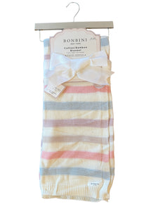 Bonbini Cotton/Bamboo Baby Blanket – Pastel Stripe