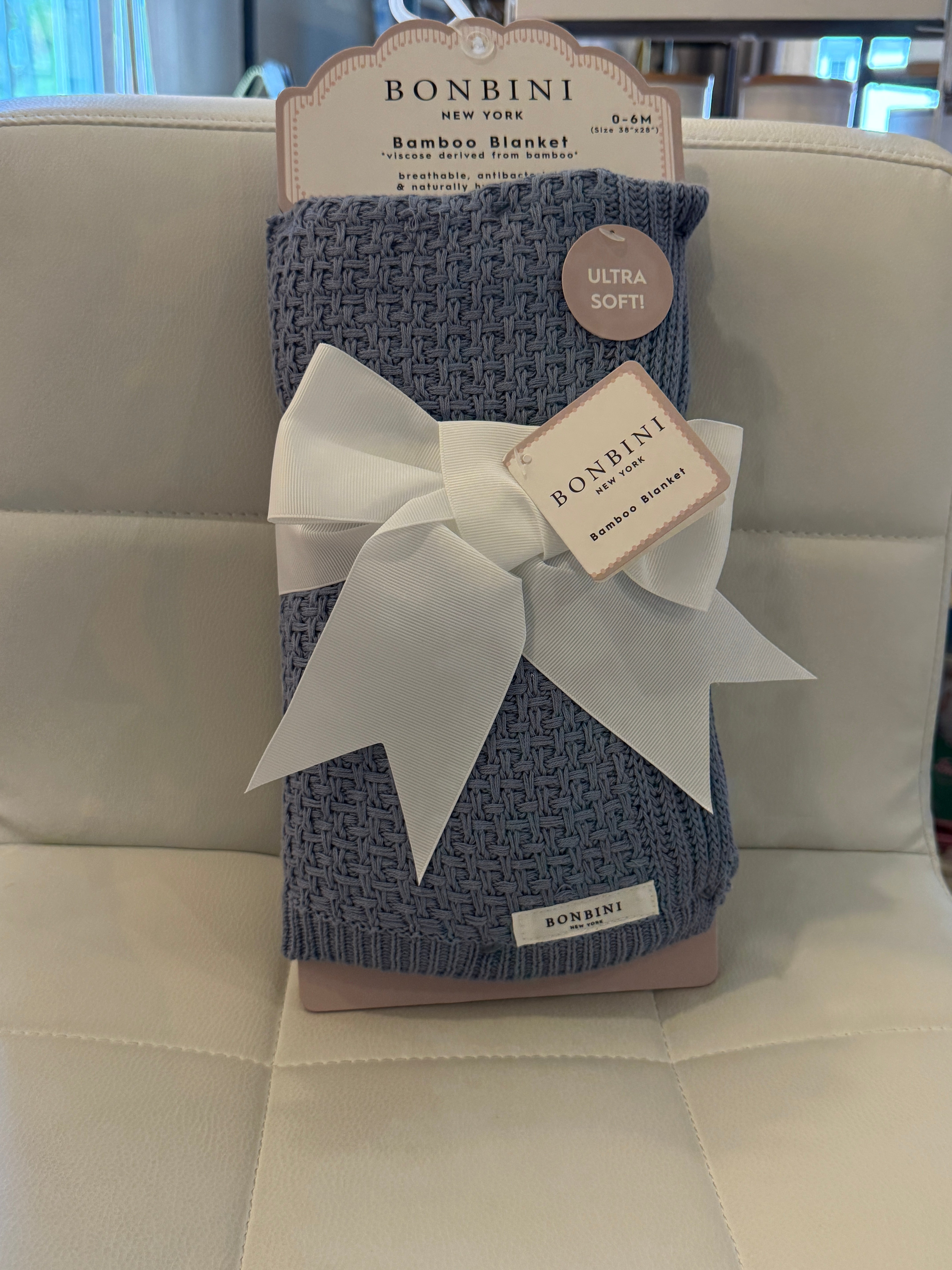 Bonbini Blue Bamboo Blanket Ultra Soft