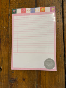 Set of Two Floral Border Notepads – 50 Sheets Each Pink