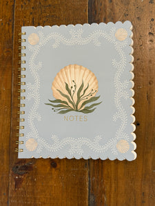Blue Seashell Scalloped Notebook