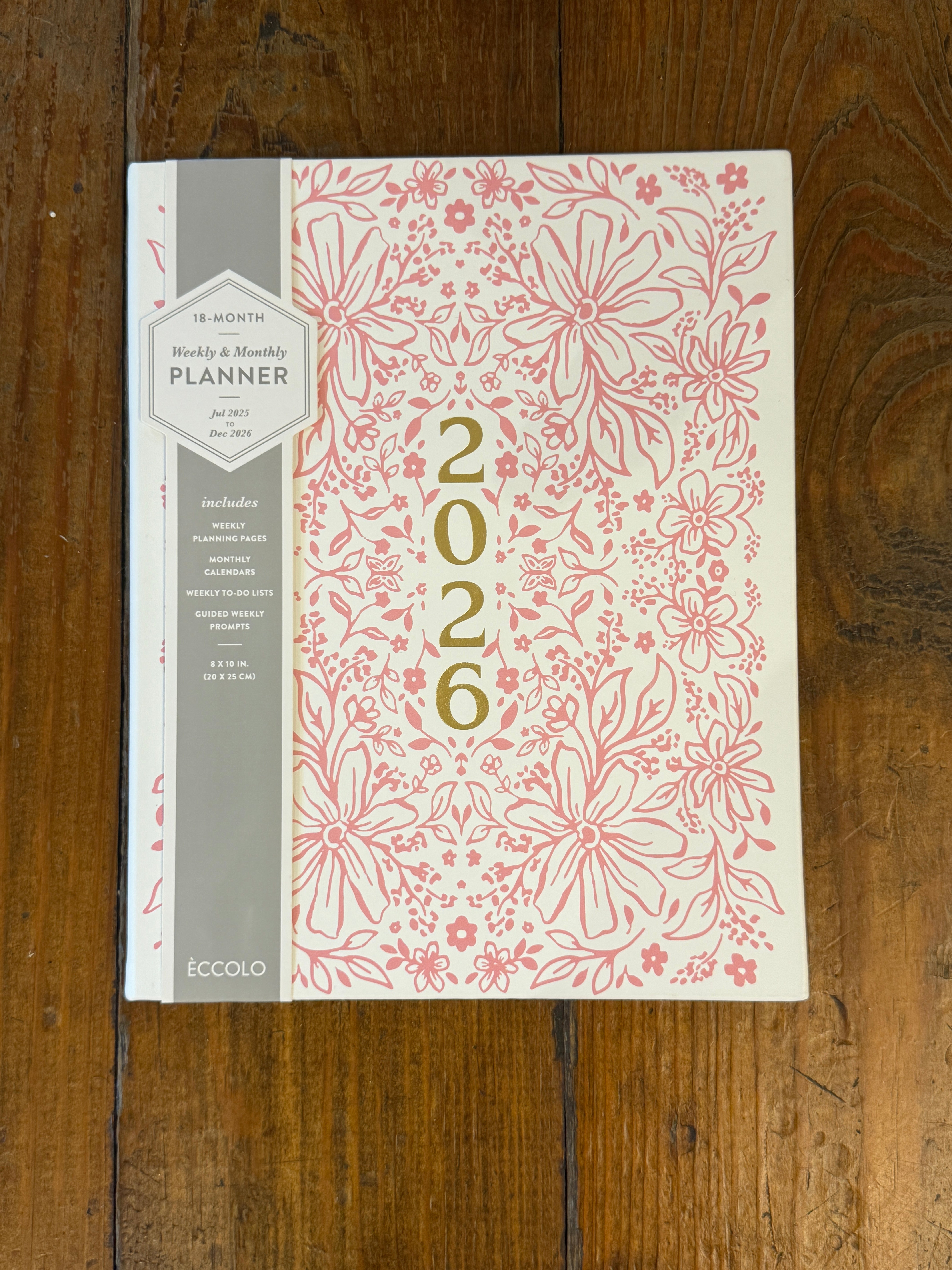 Eccolo 18-Month Weekly &amp; Monthly Planner (July 2025 – December 2026)