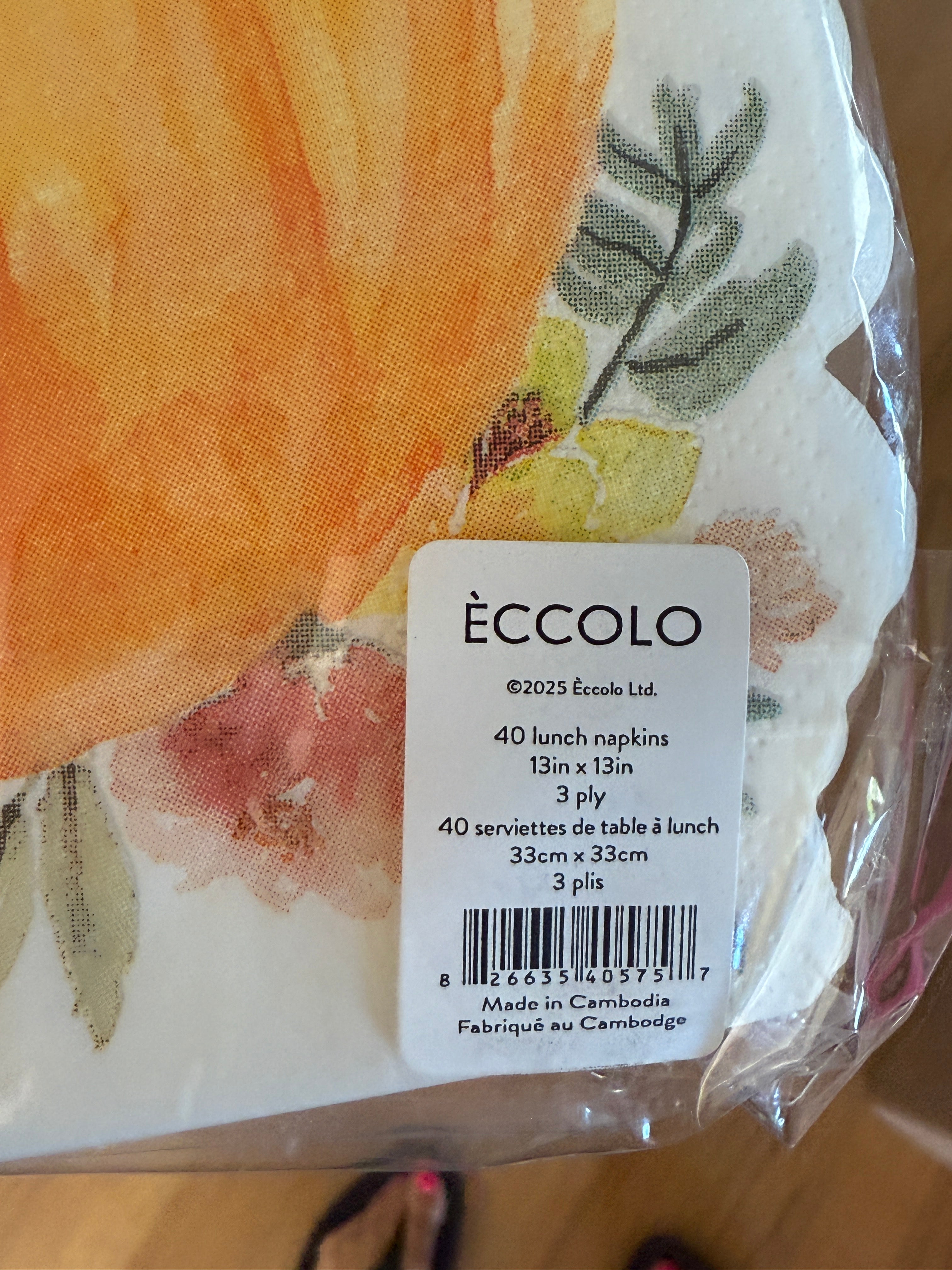 Éccolo Pumpkin Harvest Lunch Napkins – 40 Count