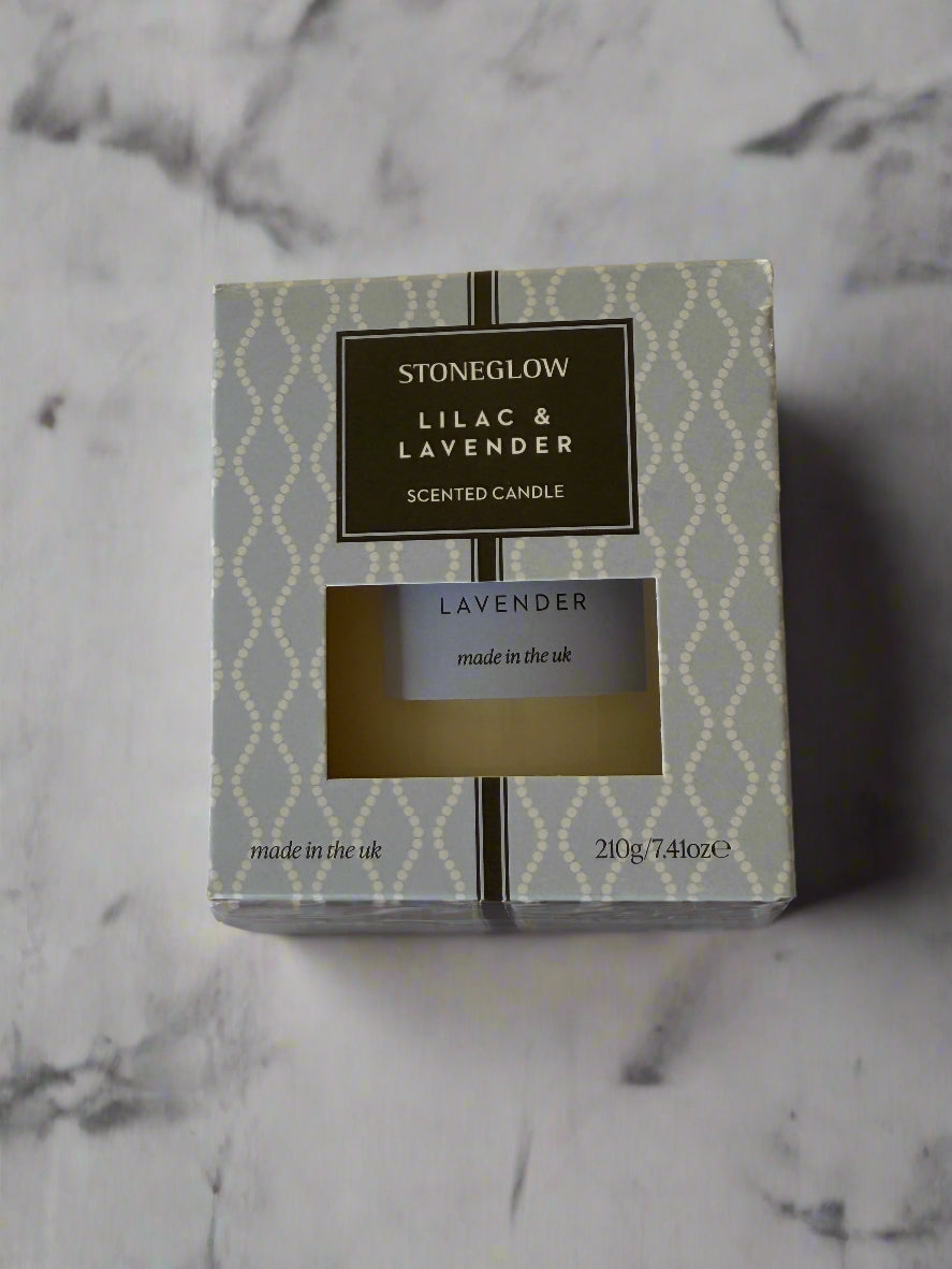 Stoneglow Lilac &amp; Lavender Scented Candle – 210g (7.41 oz) 🌿✨