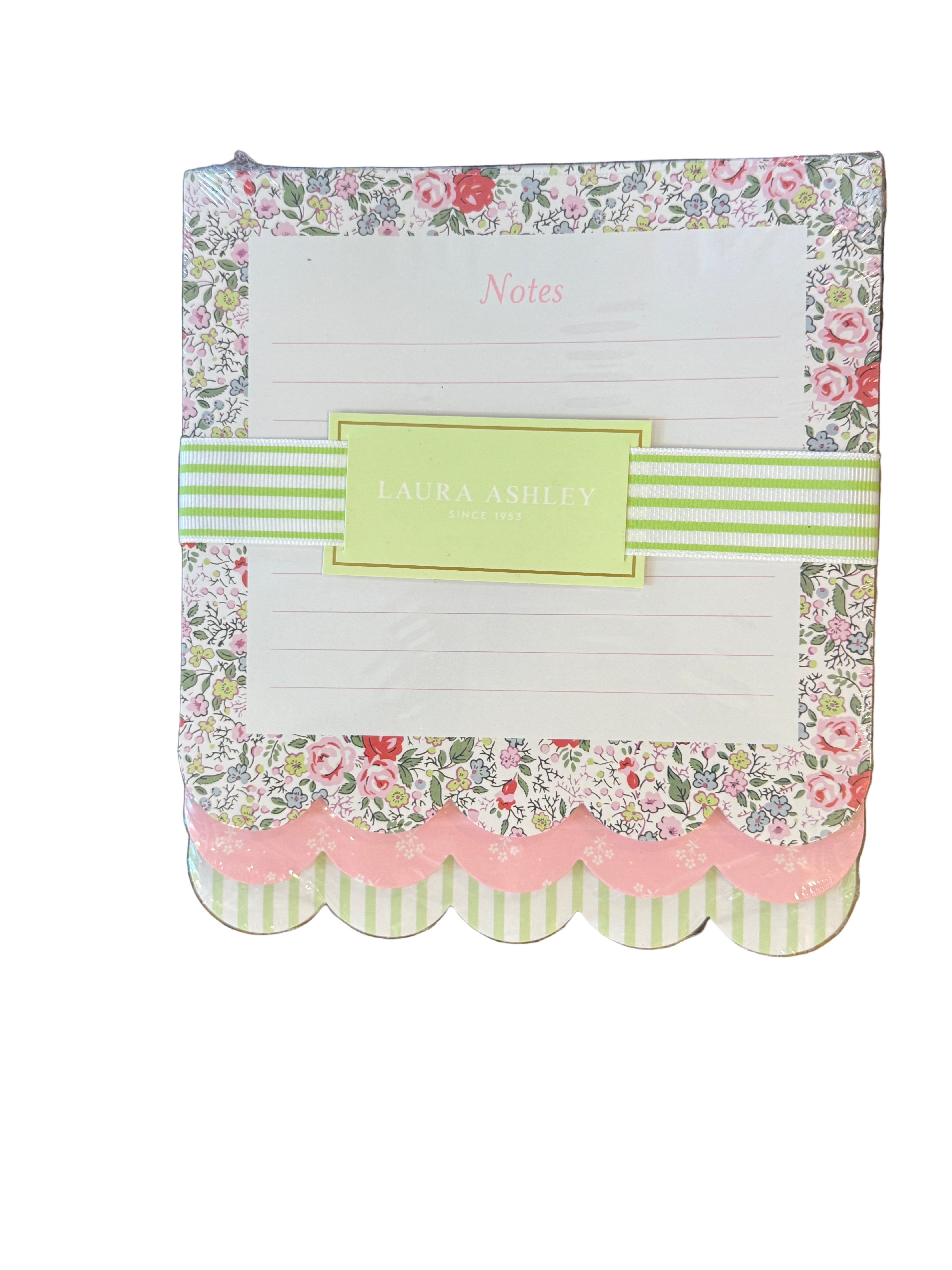 Laura Ashley Floral Scalloped Notes Notepad 🌸✨