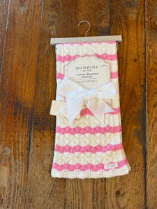 Bonbini New York Cotton/Bamboo Baby Blanket – 0-6 Months Pink & White