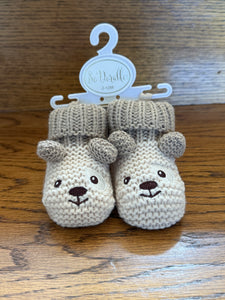 So Dorable Knit Bear Booties (0–12M)