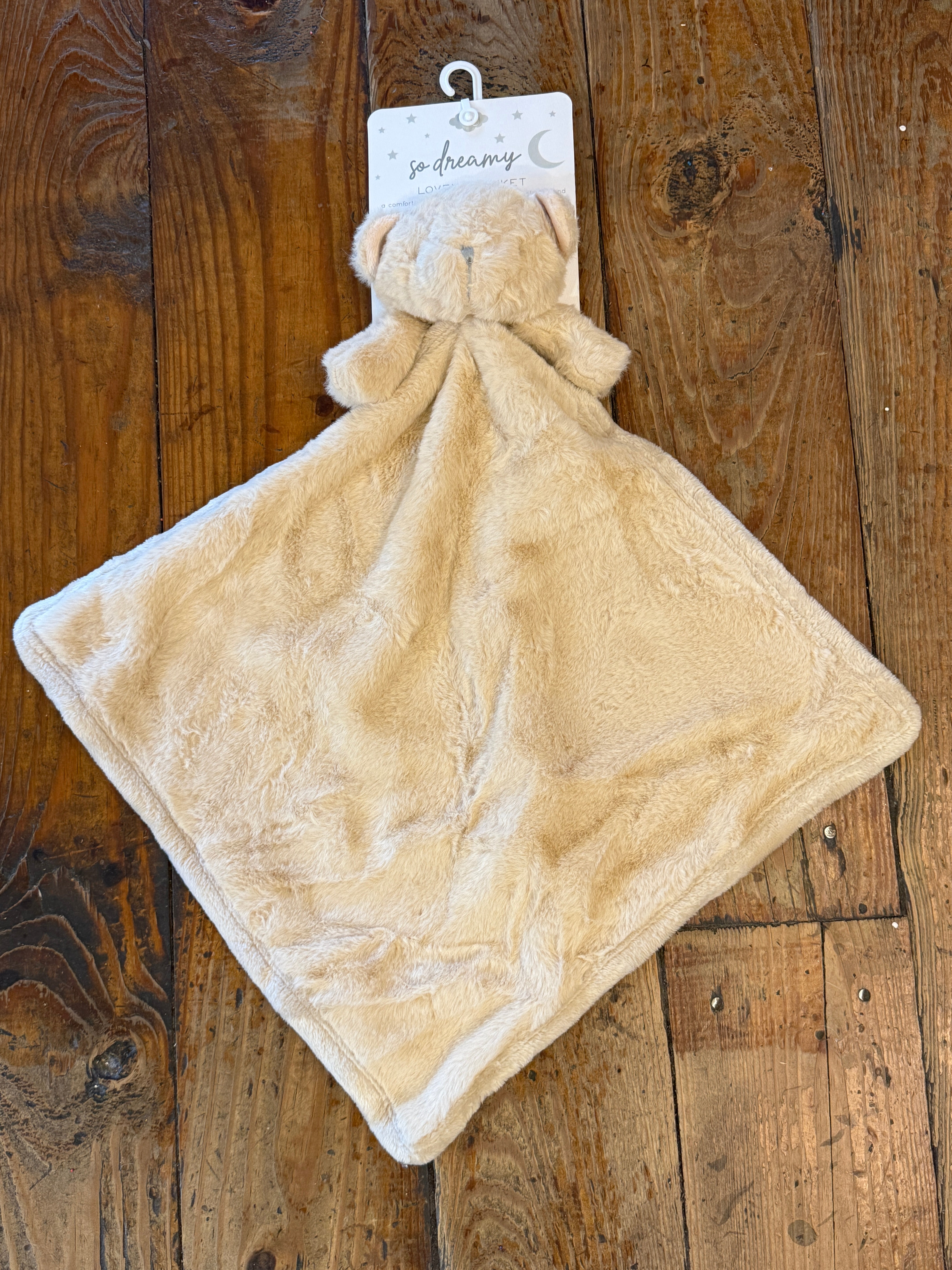 So Dreamy Lovey Blanket-Tan Bear