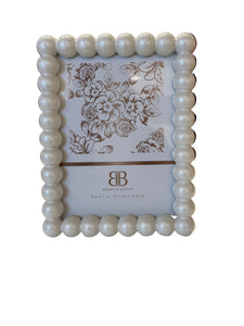 White Beaded Frame 5x7