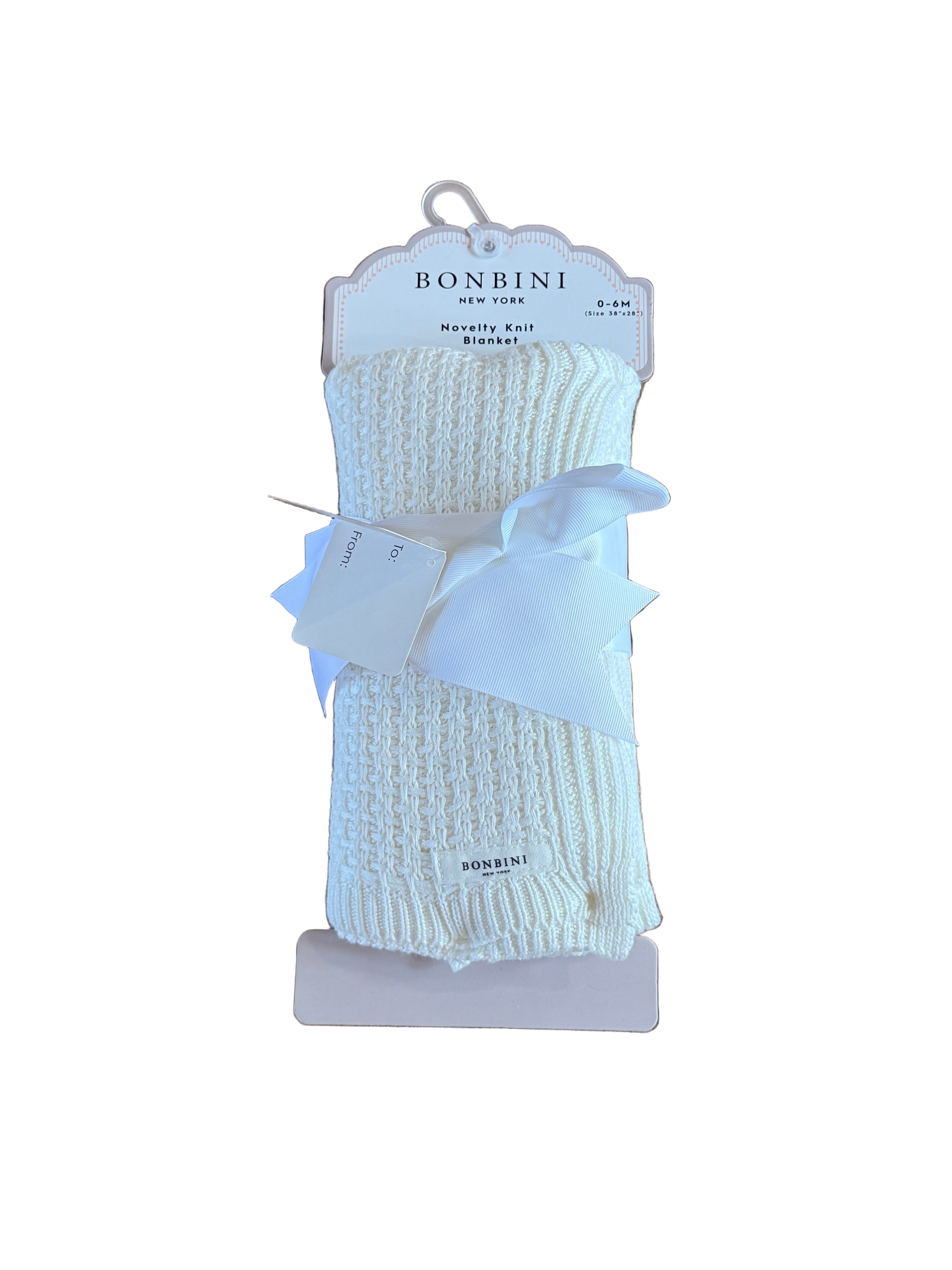 Bonbini White Novelty Knit Blanket