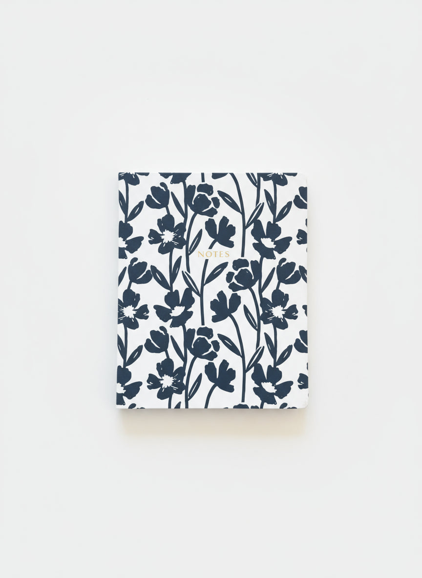 Blue & White Floral Notebook