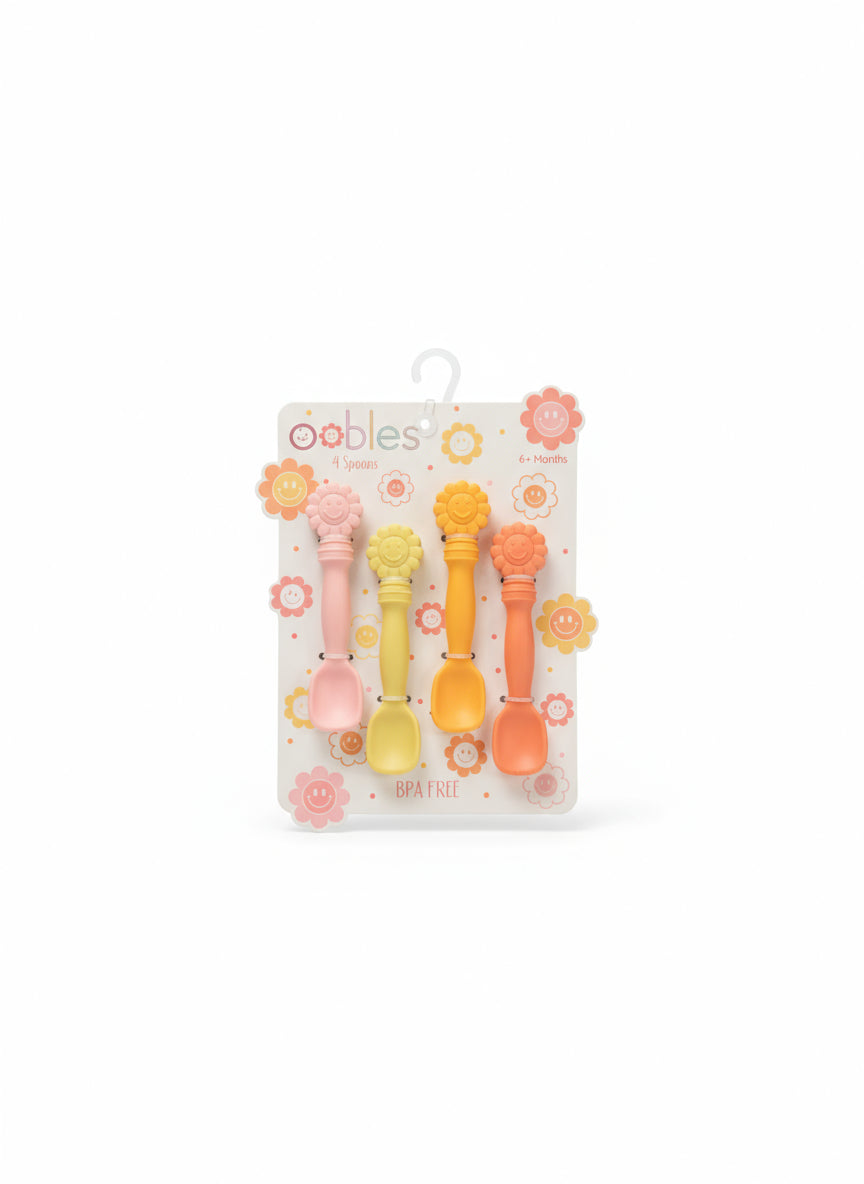 Oobles 4-Piece Silicone Baby Spoon Set