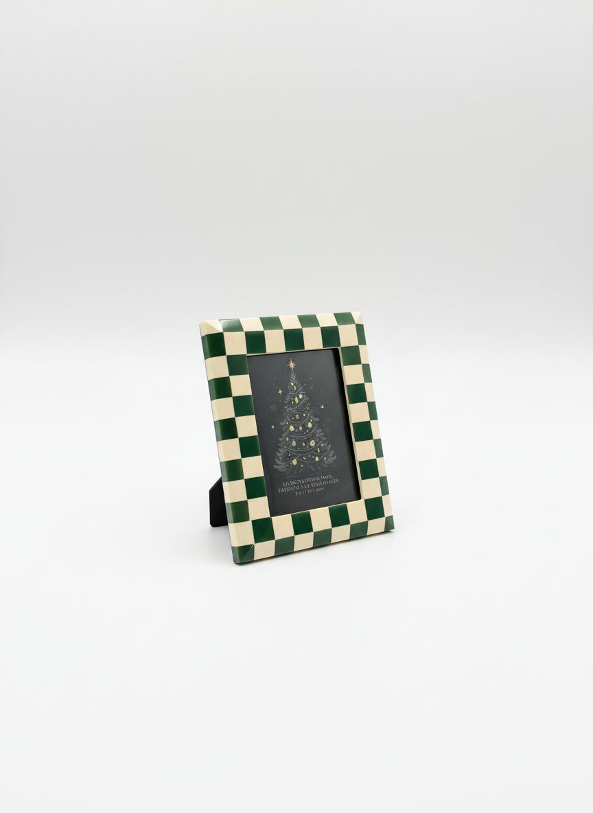 Green Checked 5x7 Photo Frame