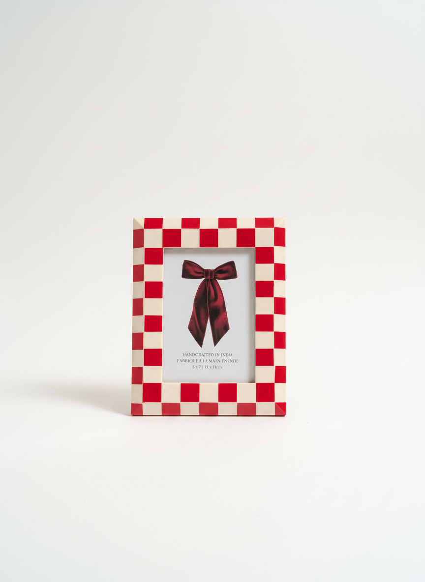 Red Checked 5x7 Photo Frame