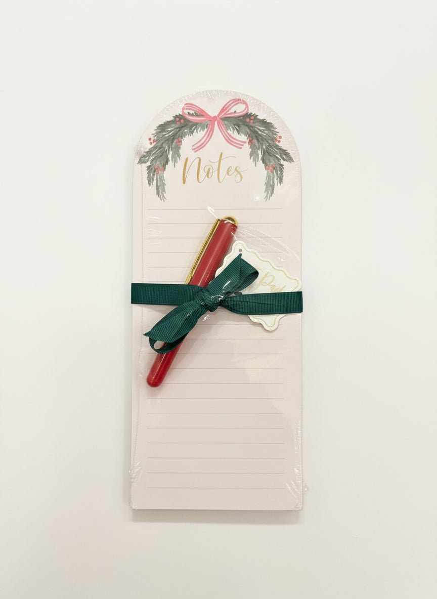 Holiday Note Pads with Green Garland
