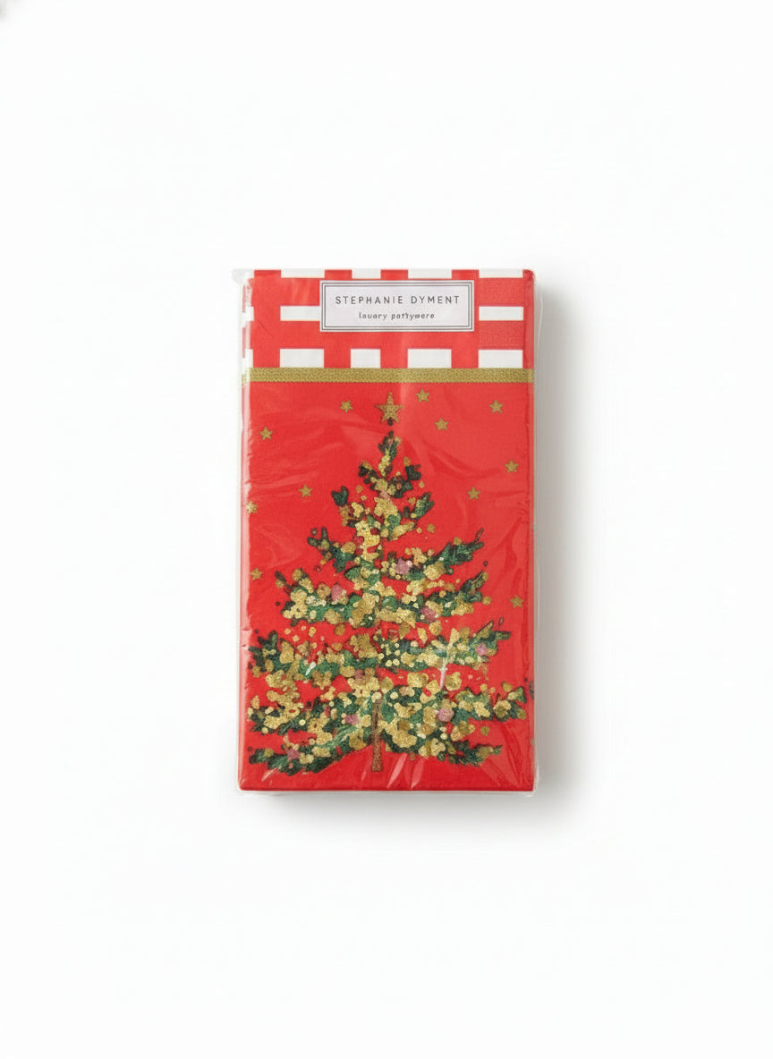 Red Christmas Tree Guest Napkins- 40 Count