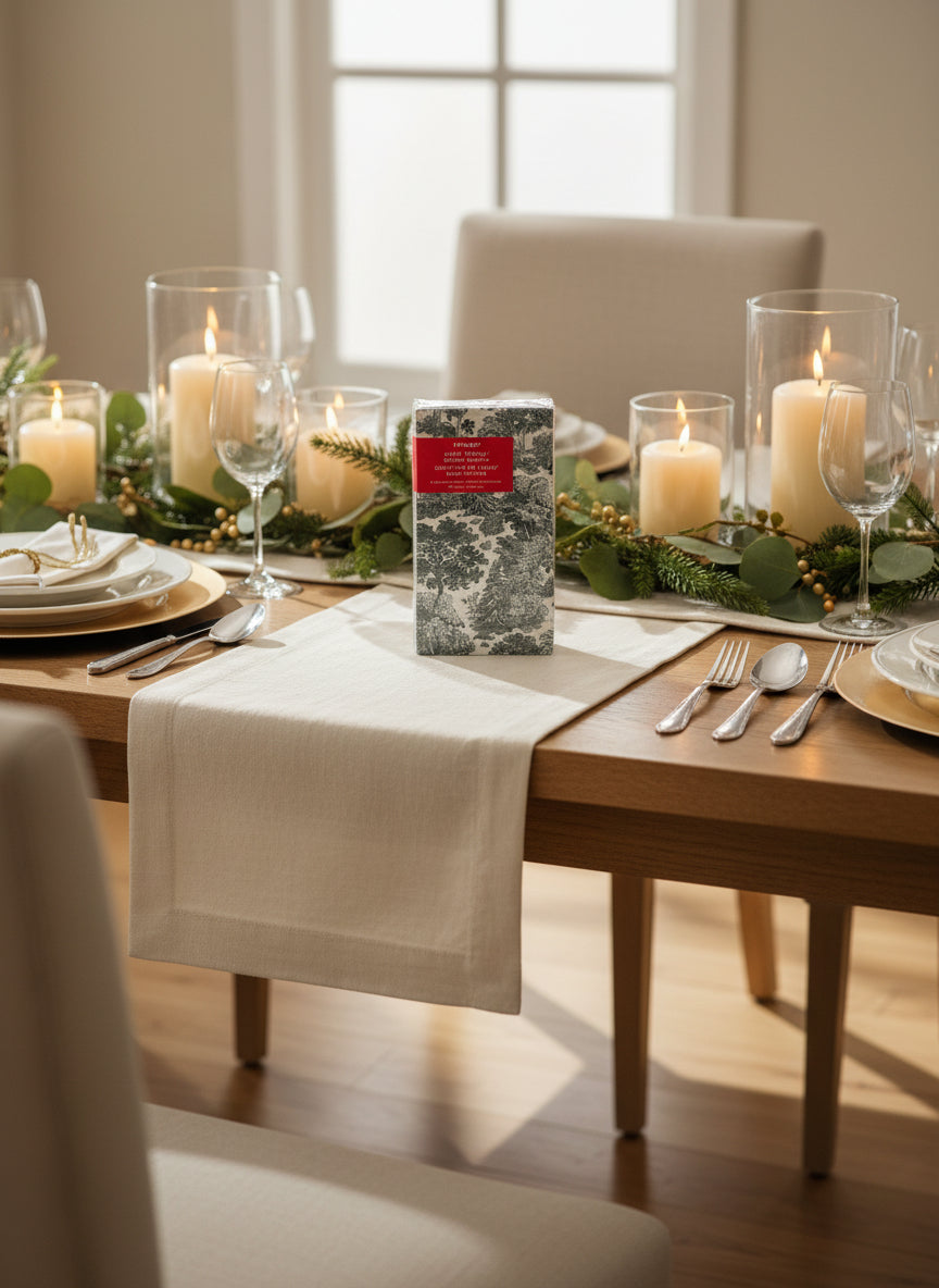 Fringe Forest Green Trees Guest Towel - 32 Count