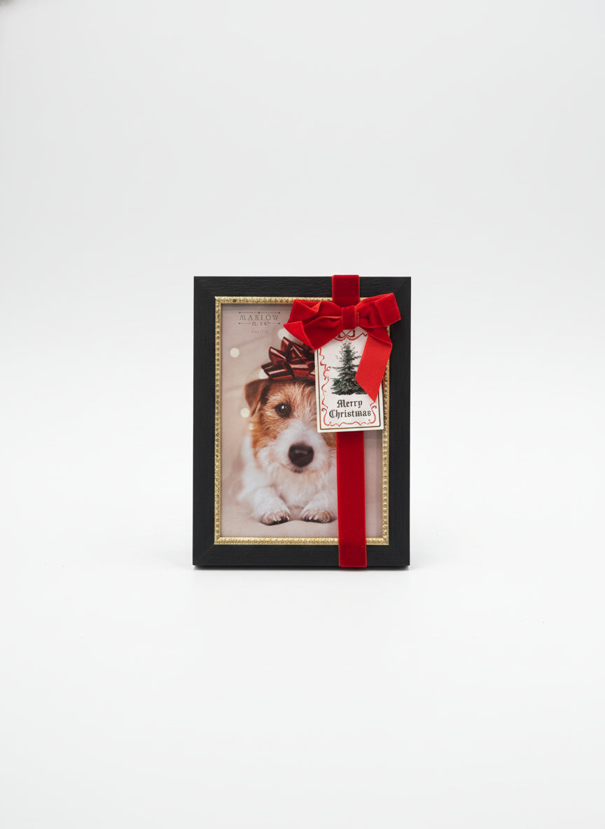 5" x 7" Black Photo Frame with Gold Trim – Holiday Gift Edition