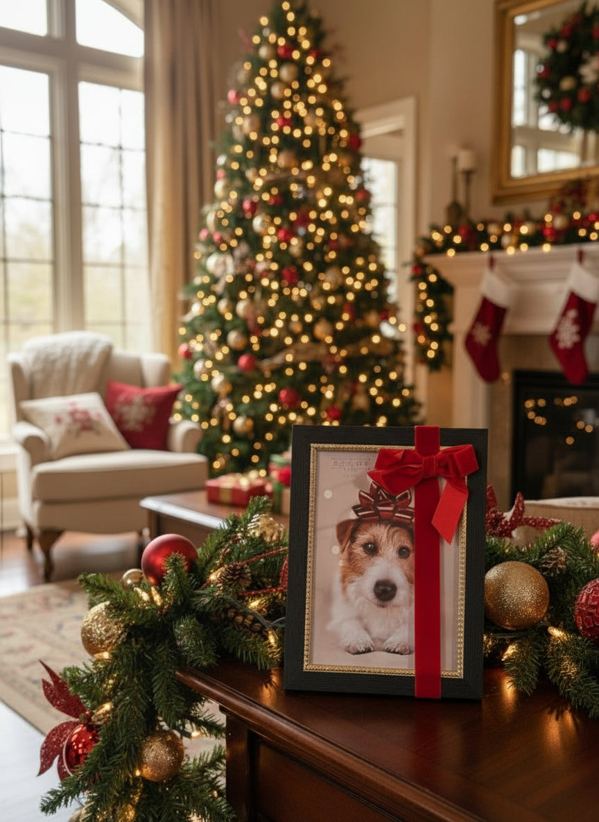 5" x 7" Black Photo Frame with Gold Trim – Holiday Gift Edition