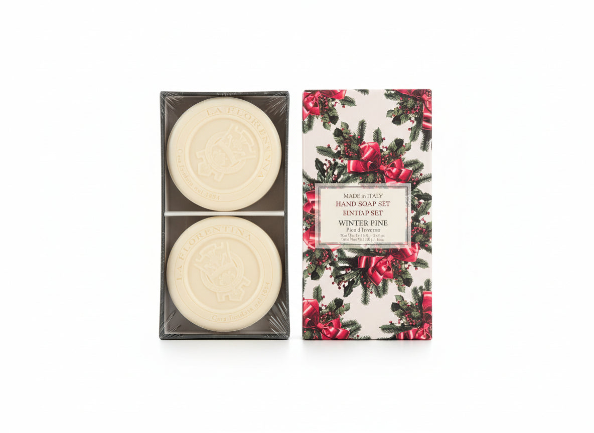 LA FLORENTINA WINTER PINE Hand Soap Bar 2Pc. Set 4oz. Each Italy