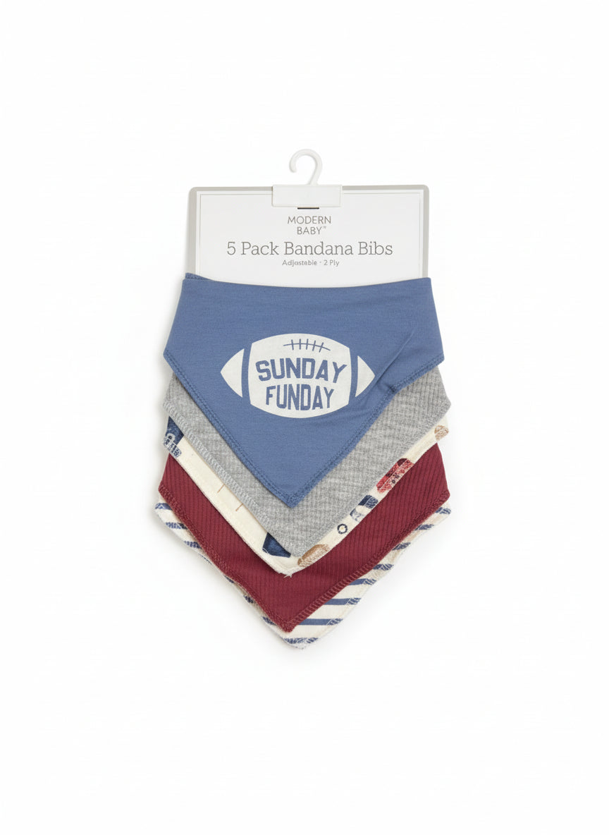 Modern Baby 5 Pack Bandana Bibs