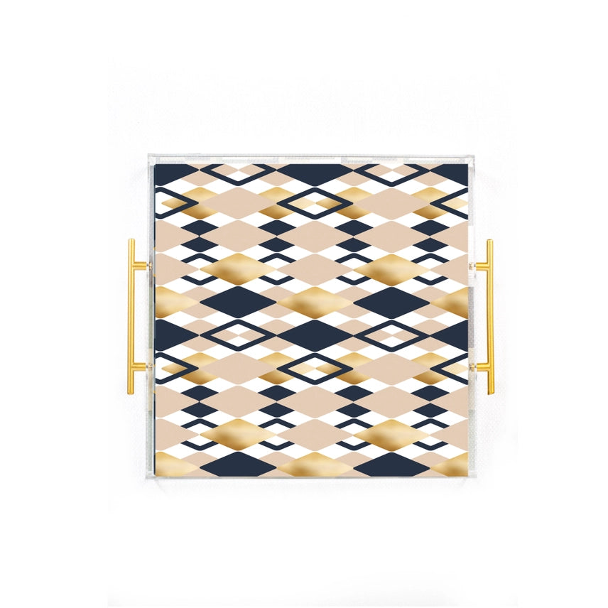 The Sparkling Hostess Diamond Rows Overlap Acrylic Tray