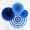 My Mind's Eye - Blue and White Party Fan Set