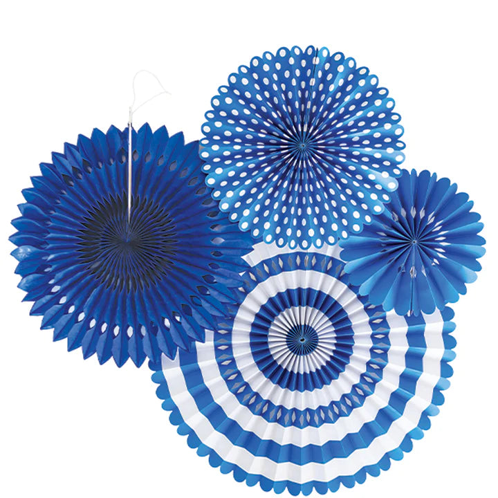 My Mind's Eye - Blue and White Party Fan Set