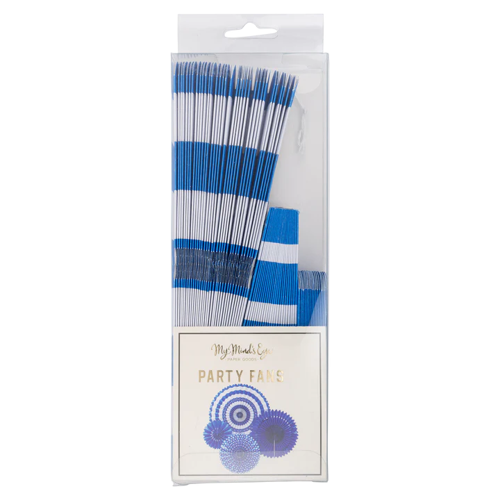 My Mind's Eye - Blue and White Party Fan Set