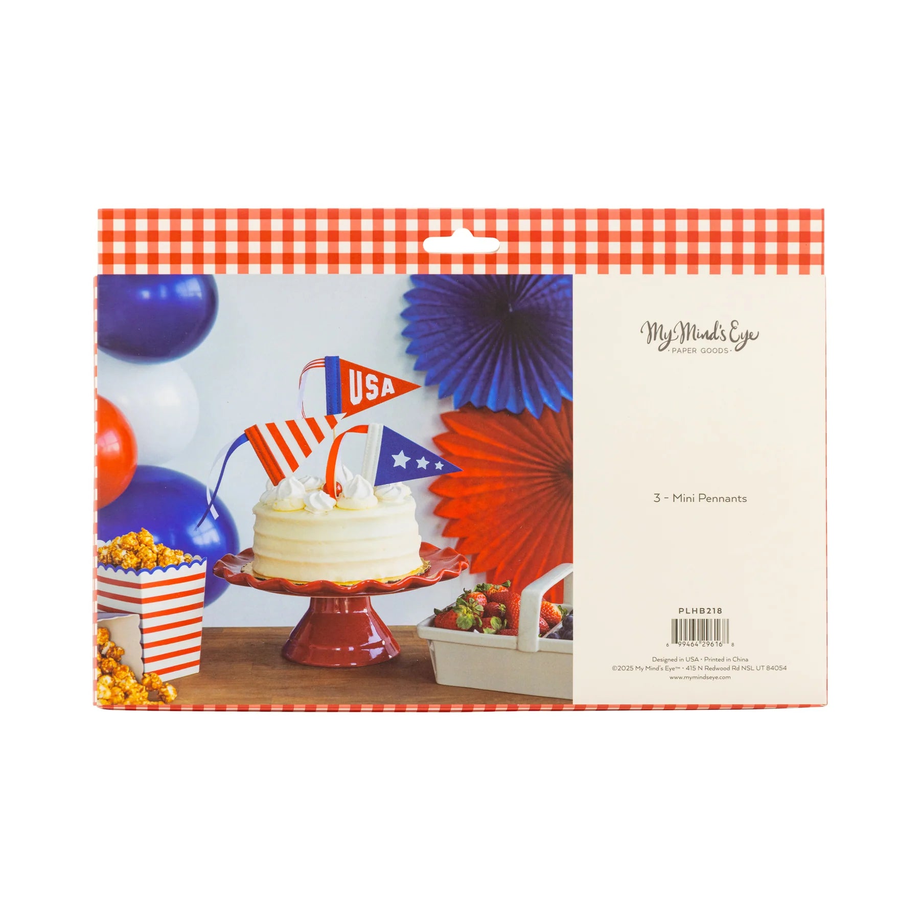 My Mind's Eye- 3 Mini Patriotic Pennants